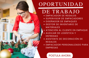 Por Campaña Navideña se requiere personal para trabajar en distintas áreas