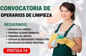 Empleos en Limpieza: Contratación inmediata en distintas zonas